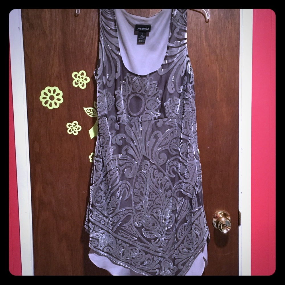 Lane Bryant metallic silver top